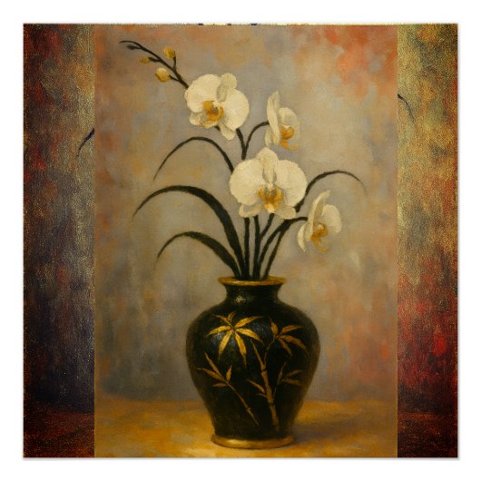 Die weißen Orchideen in der Erholung Poster (Vorderseite)