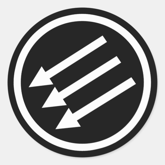 Die weißen Pfeile des Antifaschismus Runder Aufkleber (Vorderseite)