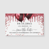 Die weißen, roten Ballons zum Geburtstag speichern Magnetkarte (Vorderseite)