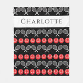 Die weißen Tennisschläger und die roten Bälle sind Fleecedecke (Vorderseite)