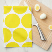 Die weißen und gelben Polka Dots Pattern Handtüche Küchentuch (Viertel Falte)