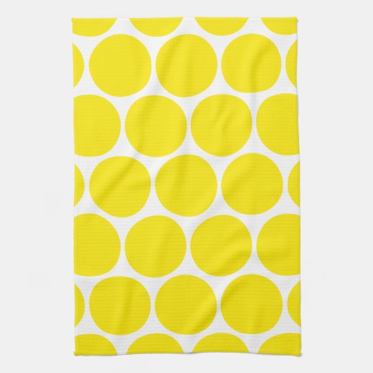 Die weißen und gelben Polka Dots Pattern Handtüche Küchentuch (Vertikal)