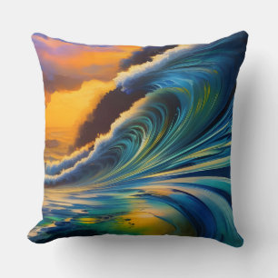 Die Welle bei Sonnenaufgang Kissen