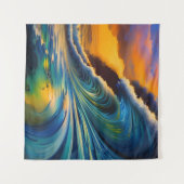 Die Welle bei Sonnenaufgang Wandteppich (Vorderseite (Horizontal))