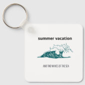 "Die Welle der Wellen im handGezeichnet Meeresstil Schlüsselanhänger (Vorderseite)