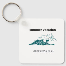 "Die Welle der Wellen im handGezeichnet Meeresstil Schlüsselanhänger