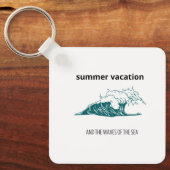 "Die Welle der Wellen im handGezeichnet Meeresstil Schlüsselanhänger (Vorderseite)