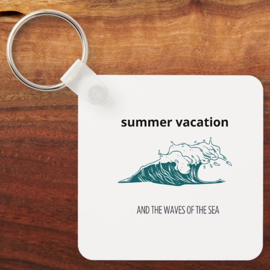 "Die Welle der Wellen im handGezeichnet Meeresstil Schlüsselanhänger (Vorderseite)