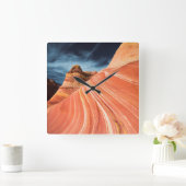 Die Welle, die Vermilion Klippen, Arizona Quadratische Wanduhr (Zuhause)