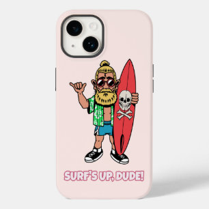 Die Welle ist da, Alter! Bärtiger Cartoon-Surfer Case-Mate iPhone 14 Hülle