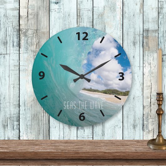 Die Welle tropischer Ozeane Große Wanduhr