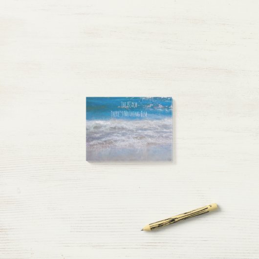 Die Wellen des weißen, tropischen Küstenmeeres am Post-it Klebezettel (Auf Schreibtisch)