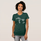 Die Wellen-Entwurf Michigan-Frauen T-Shirt (Vorne ganz)