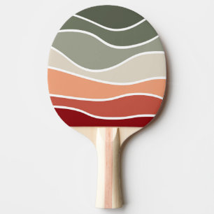 Die Wellen im grünen und roten Retrostil sind desi Tischtennis Schläger