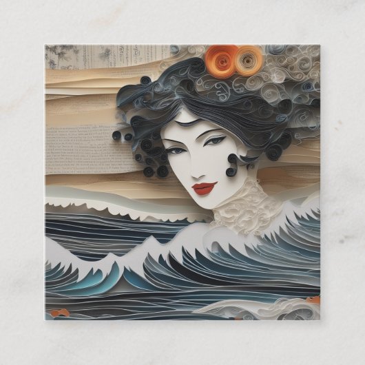 Die Wellen im Hintergrund sind sehr mysteriös Quadratische Visitenkarte (Vorderseite)