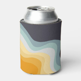 Die Wellen im Retrostil blau und gelb Dosenkühler