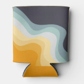 Die Wellen im Retrostil blau und gelb Dosenkühler (Vorderseite)