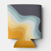 Die Wellen im Retrostil blau und gelb Dosenkühler (Rückseite)