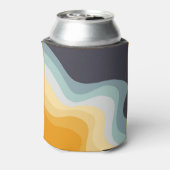 Die Wellen im Retrostil blau und gelb Dosenkühler (Kanne Rückseite)