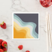 Die Wellen im Retrostil blau und gelb Serviette (Beispiel)