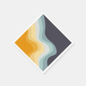 Die Wellen im Retrostil blau und gelb Serviette (Ecke)