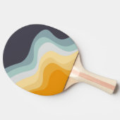 Die Wellen im Retrostil blau und gelb Tischtennis Schläger (Seitenansicht)