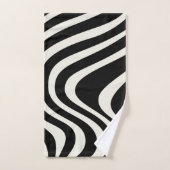 Die Wellen im Retrostil Schwarz-Weiß Badhandtuch Set (Handtuch)