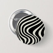 Die Wellen im Retrostil Schwarz-Weiß Button (Vorne & Hinten)