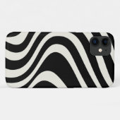 Die Wellen im Retrostil Schwarz-Weiß Case-Mate iPhone Hülle (Rückseite (Horizontal))