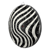 Die Wellen im Retrostil Schwarz-Weiß Dartscheibe (Vorderseite rechts)