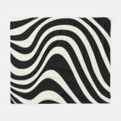 Die Wellen im Retrostil Schwarz-Weiß Fleecedecke (Vorderseite (Horizontal))