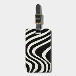 Die Wellen im Retrostil Schwarz-Weiß Gepäckanhänger