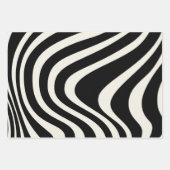 Die Wellen im Retrostil Schwarz-Weiß Geschenkpapier Set (Vorderseite 2)