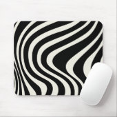 Die Wellen im Retrostil Schwarz-Weiß Mousepad (Mit Mouse)