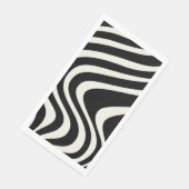 Die Wellen im Retrostil Schwarz-Weiß Serviette (Ecke)