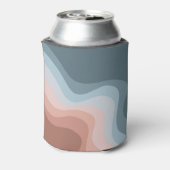 Die Wellen im Retrostil sind blau und rosa Dosenkühler (Kanne Rückseite)