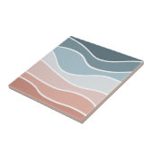 Die Wellen im Retrostil sind blau und rosa. Fliese (Seite)