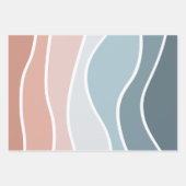 Die Wellen im Retrostil sind blau und rosa. Geschenkpapier Set (Vorderseite 3)