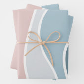 Die Wellen im Retrostil sind blau und rosa. Geschenkpapier Set (Beispiel)