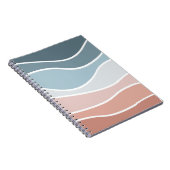 Die Wellen im Retrostil sind blau und rosa. Notizblock (Rechte Seite)