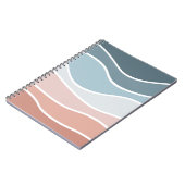 Die Wellen im Retrostil sind blau und rosa. Notizblock (Linke Seite)
