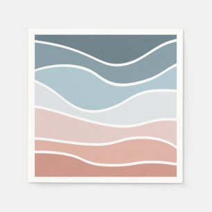 Die Wellen im Retrostil sind blau und rosa. Serviette