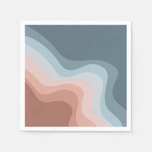 Die Wellen im Retrostil sind blau und rosa Serviette