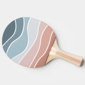 Die Wellen im Retrostil sind blau und rosa. Tischtennis Schläger (Seitenansicht)