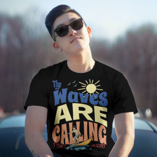 die Wellen rufen, muss gehen Surfen 70er Vintag T-Shirt