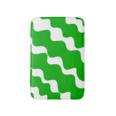 Die Wellenmuster Grün/Weiß Badematte (Vorderseite Vertikal)