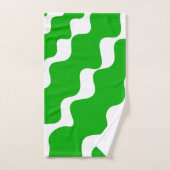 Die Wellenmuster Grün/Weiß Badhandtuch Set (Handtuch)