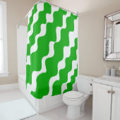 Die Wellenmuster Grün/Weiß Duschvorhang (Beispiel)