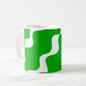 Die Wellenmuster Grün/Weiß Kaffeetasse (Vorderseite Links)