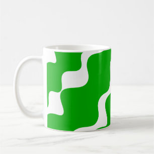 Die Wellenmuster Grün/Weiß Kaffeetasse
